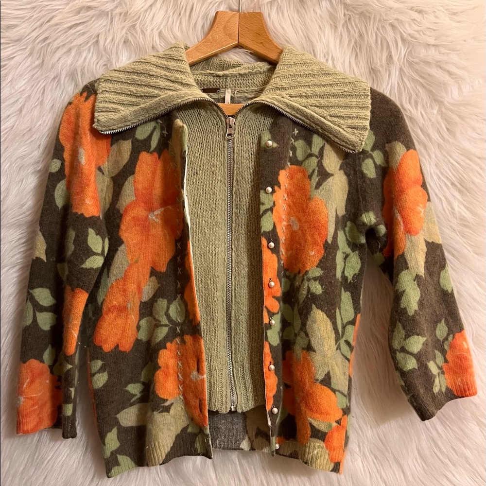 Wool Floral Free People Jacket